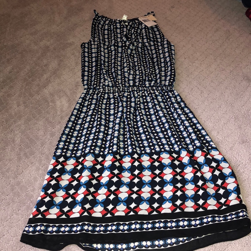 NEW red white and blue patterned dress